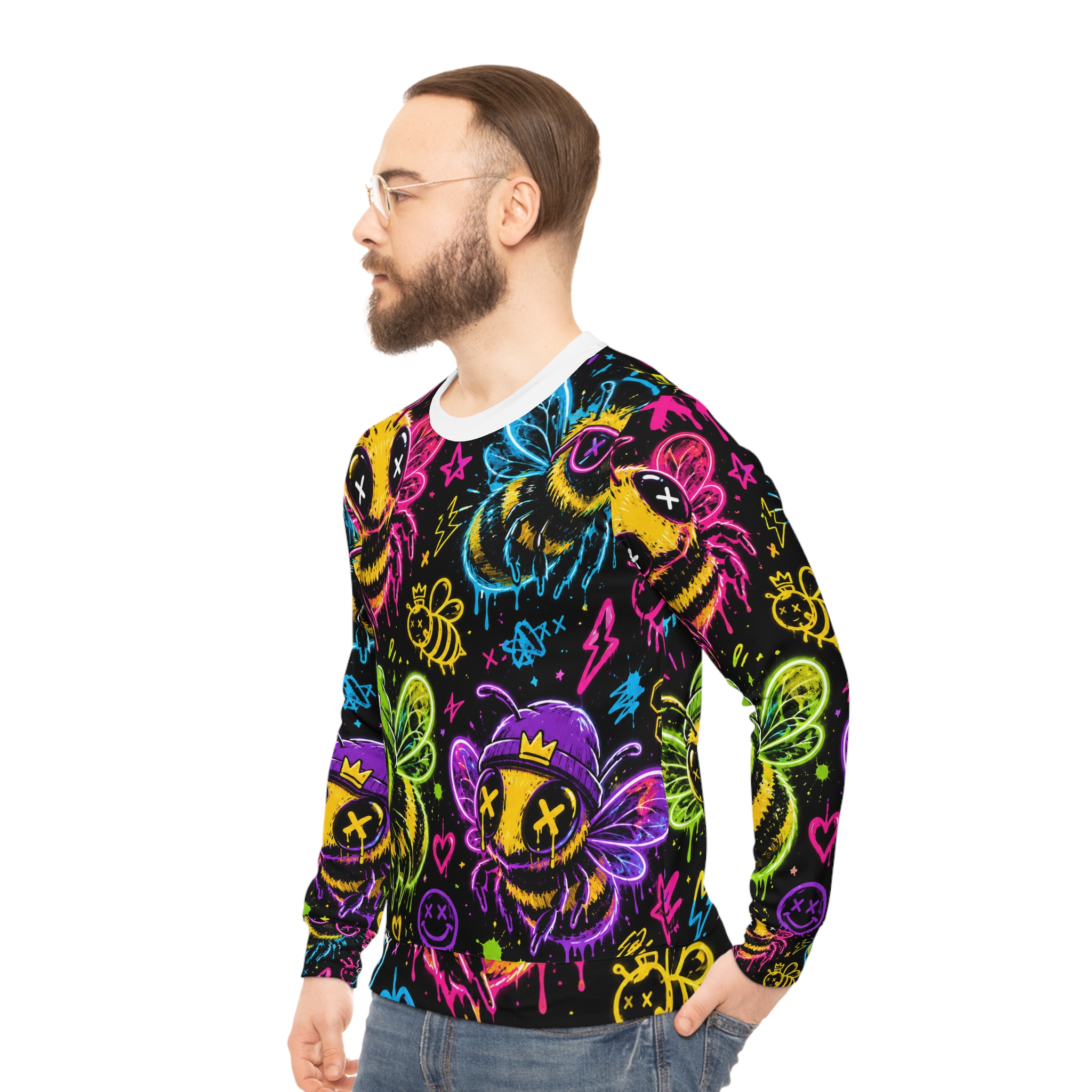 Neon Bee Graffiti Sweatshirt - Image 4