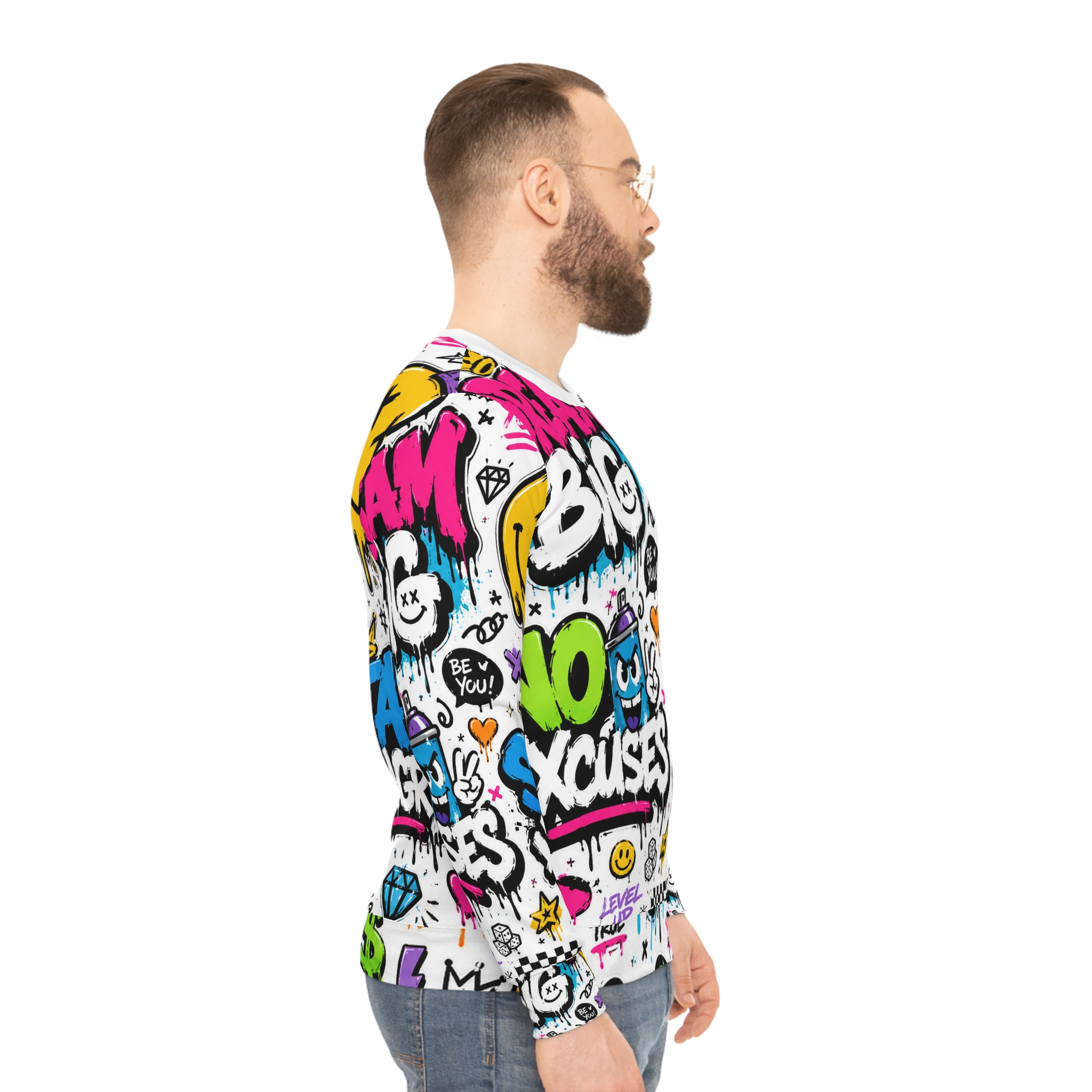 Graffiti Streetwear Sweatshirt β 'Dream Big / No Excuses / Stay Hungry' All-Over Print - Image 5