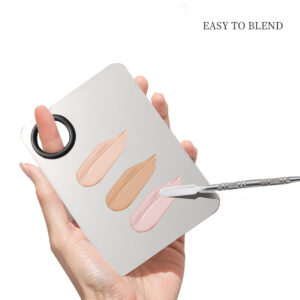 Stainless Steel Cosmetic Makeup Palette, Professional Cosmetic Mixing Makeup Palette Spatula Makeup Artist