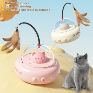 Smart Teaser Cat Toy Electric UFO Cat Teaser Stick With Bell Training Pet Toys Replaceable Feather