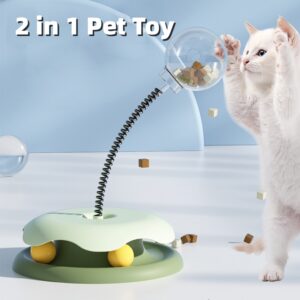 Cat Leakage Food 2 In 1 Toys Turntable Ball Toys Kitten Funny Cat Training Spring Ball Cat Supplies Pet