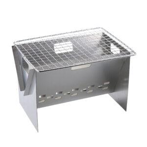 Stainless Steel Portable X-shaped Grill DIY Card Grill Mini Folding Camping Wood Stove