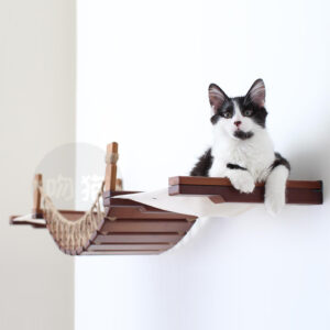 Cat Suspension Bridge Rope Ladder Hemp Rope Soft Ladder Wooden Bridge Solid Wood Cat Wall Climbing Frame Pet