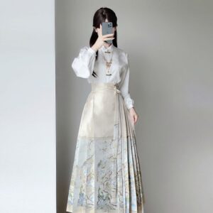 Chinese Women's Clothes National Style Two-piece Set Slimming Improved Hanfu