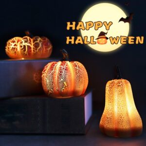 Halloween Pumpkin Lantern Simulation Pumpkin LED Candle Lamp Resin Luminous Pumpkin
