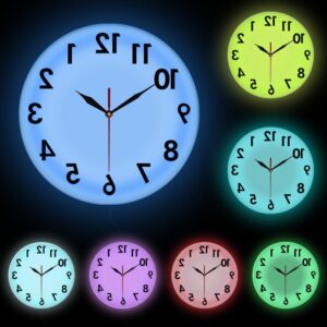 LED Light White Frame Halloween Home Decorative Wall Clock