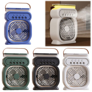 3 In 1 Portable Air Conditioner Evaporative Air Cooler LED Night Lights 3 Speeds Humidifier Fan For Home