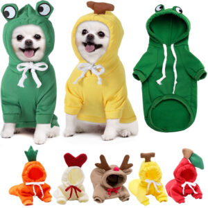 Cute Fruit Dog Clothes For Small Dogs Hoodies Winter Warm Fleece Pet Clothing Puppy Cat Costume Coat For
