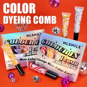 5pcs Set Temporary Hair Dye Cream Stage Performance Temporary Hair Dye With Applicator Brush Vibrant Colors