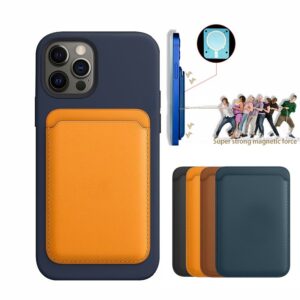 For Magsafe Magnetic Luxury Leather Card Holder Wallet Case For 14 Pro Max 13 12 Phone Bag Adsorption