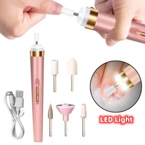 5in1 Manicure Machine Set Electric Nail Drill Polisher Cordless USB Rechargeable With LED Cutters Mill For